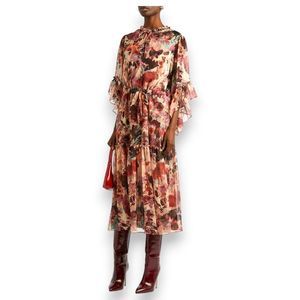 MISA Marcele chiffon midi dress in Floradream size XL